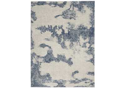 Image for Nourison Etchings 4' x 6' Ivory/Light Blue Abstract Area Rug