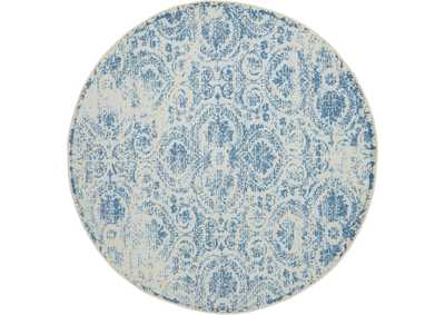 Image for Nourison Jubilant JUB05 Teal Blue 5' Round Vintage Area Rug
