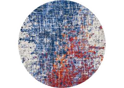 Image for Nourison Twilight TWI25 Red and Blue 8' Round Large Rug