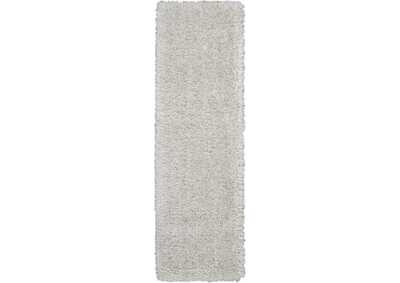 Image for Nourison Luxe Shag LXS01 Grey 8' Runner Hallway Rug