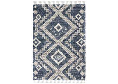 Image for Nourison Oslo Shag OSL02 4'x6' Dark Blue and Grey Scandinavian Shag Rug