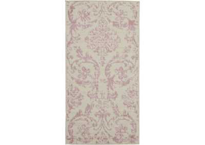 Image for Nourison Jubilant 2' x 4' Small White and Pink Damask Area Rug