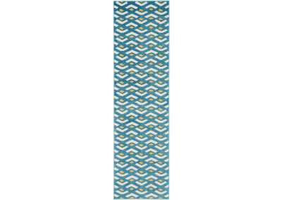 Image for Nourison Harper DS300 Blue 8' Runner Hallway Rug