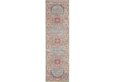 Image for Nourison Passion PSN03 Grey 8' Runner Hallway Rug