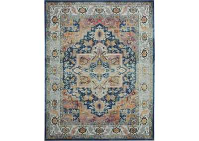 Image for Nourison Ankara Global ANR11 Blue and Red Multicolor 9'x12' Oversized Textured Rug