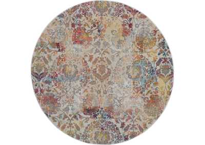 Image for Nourison Ankara Global ANR06 White and Orange 6' Round French Country Area Rug
