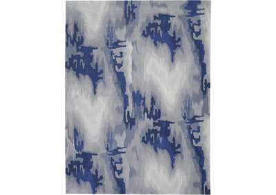 Image for Nourison Symmetry SMM10 Navy Blue and Grey Artistic Oversized Rug