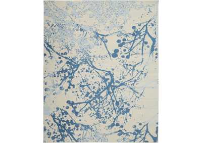 Image for Nourison Jubilant JUB12 White and Blue 8'x10' Large Low-pile Rug