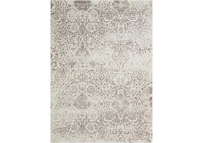 Image for Nourison Damask DAS06 White 5'x7' Vintage Area Rug