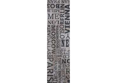 Image for Waverly Sun N Shade SND10 Grey 8' Runner Hallway Rug