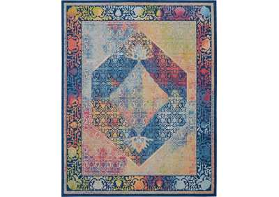 Image for Nourison Ankara Global ANR04 Blue Multicolor 9'x12' Oversized Low-pile Rug