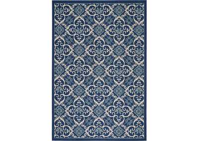 Image for Nourison Caribbean CRB02 Navy Blue and White 8'x11' Oversized Rug