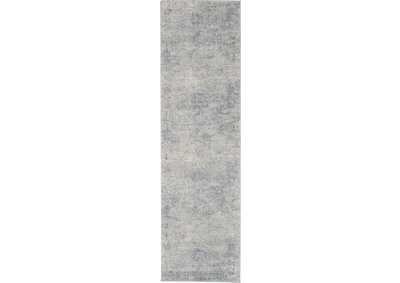 Image for Nourison Rustic Textures RUS09 Ivory and Slate Blue 8' Runner Hallway Rug