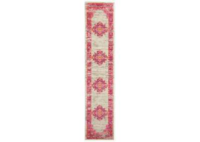 Image for Nourison Passion PSN03 Pink and White 8' Runner Hallway Rug