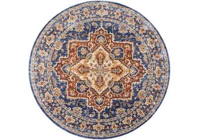 Image for Nourison Lagos LAG01 Blue Multicolor 5' Round Area Rug