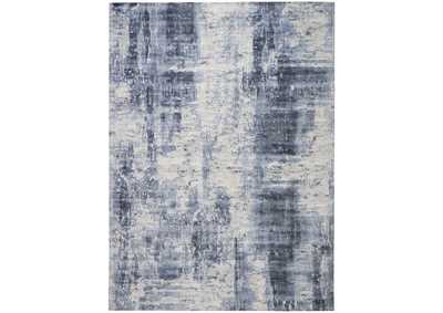 Image for kathy ireland Home Safari Dreams KI372 Slate Blue and White 8'x11' Oversized Rug