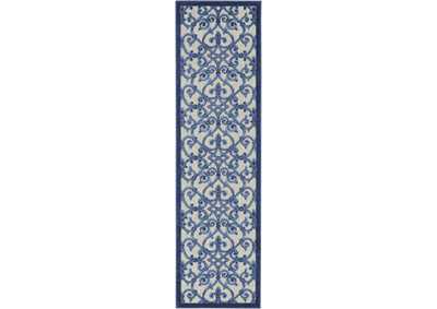 Image for Nourison Aloha 6' Runner Blue Patio Area Rug
