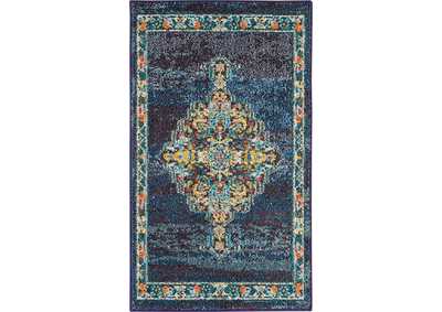Image for Nourison Passionate 2' X 4' Dark Blue Multicolor Kashan Area Rug