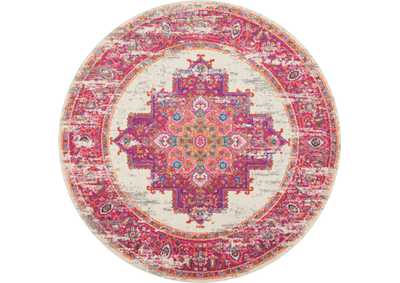 Image for Nourison Passion PSN03 Pink and White 4' Round Vintage Area Rug
