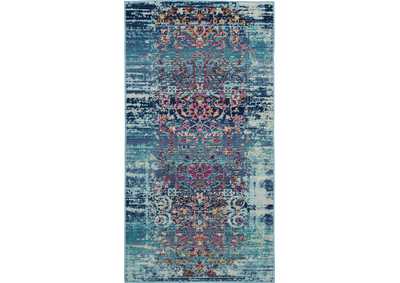 Image for Nourison Vintage Kashan 2' X 4' Blue Multicolor Boho Area Rug