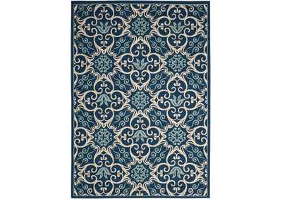 Image for Nourison Caribbean CRB02 Navy Blue and White 5'x8' Area Rug
