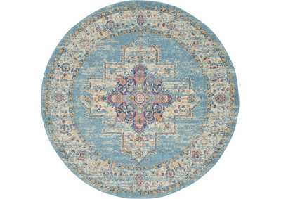 Image for Nourison Passion 4' Round Ivory Light Blue Area Rug