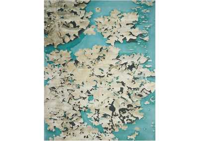 Image for Nourison Prismatic PRS06 Aqua Blue and Beige 9'x12' Oversized Rug