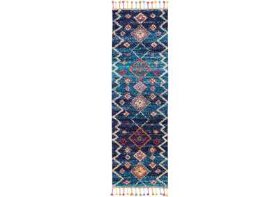 Image for Nourison Nomad NMD05 Dark Blue Multicolor 8' Runner Hallway Rug