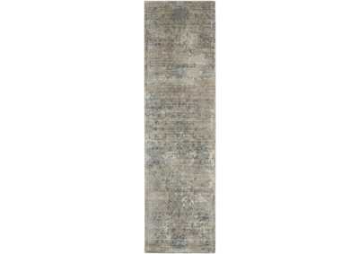 Image for kathy ireland Home Desert Skies DSK06 Beige and Blue 8' Runner Hallway Rug