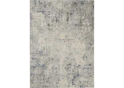 Image for Nourison Rustic Textures RUS07 Slate Blue and Ivory 9'x13' Oversized Rug
