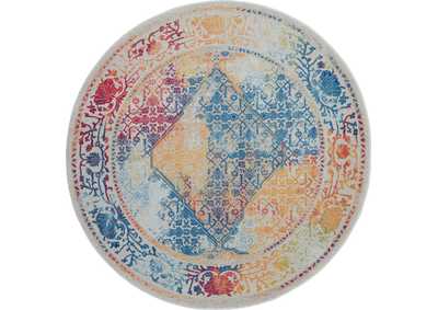 Image for Nourison Ankara Global ANR04 Multicolor 4' Round Boho Area Rug