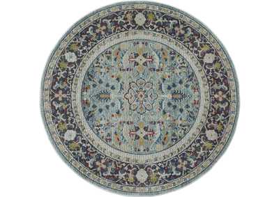 Image for Nourison Ankara Global ANR14 Light Blue Multicolor 6' Round Persian Area Rug