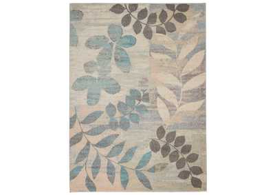 Image for Nourison Tranquil 5' x 7' White and Blue Farmhouse Area Rug