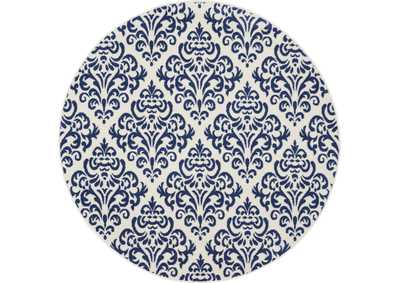 Image for Nourison Grafix GRF06 Navy Blue and White 5' Round Area Rug
