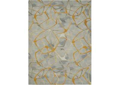 Image for Nourison Symmetry SMM05 Gold and Grey 9'x12' Oversized Textured Rug