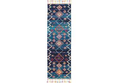 Image for Nourison Nomad NMD05 Dark Blue Multicolor 6' Runner Hallway Rug