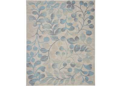 Image for Nourison Tranquil TRA03 Turquoise and Beige 9'x12' Oversized Rug