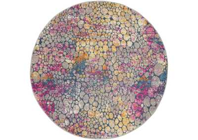 Image for Nourison Passion 4' Round Yellow Multicolor Area Rug