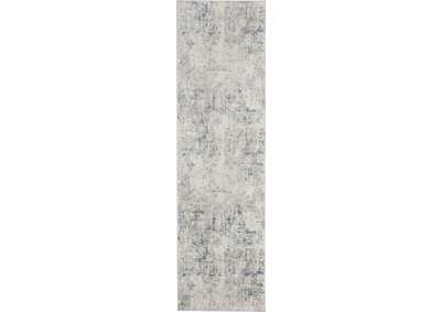 Image for Nourison Rustic Textures RUS07 Slate Blue and Ivory 8' Runner Hallway Rug