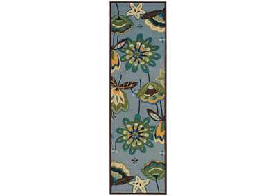 Image for Nourison Fantasy FA12 Blue 8' Runner Hallway Rug