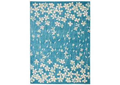 Image for Nourison Tranquil TRA04 Turquoise Blue 4'x6' Floral Area Rug