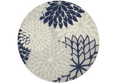 Image for Nourison Aloha 8' Round Ivory Navy Area Rug