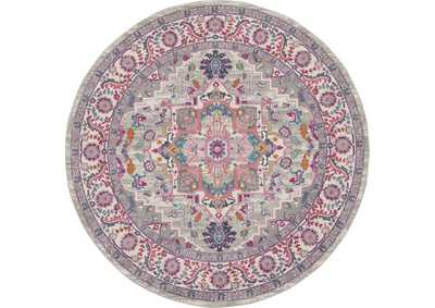 Image for Nourison Passion PSN20 Grey and Pink 8' Round Persian Area Rug