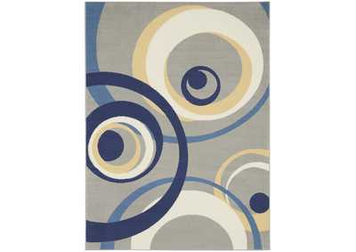 Image for Nourison Grafix GRF21 Grey and Blue 5'x7' Area Rug