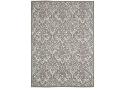 Image for Nourison Damask DAS02 Grey and White 5'x7' Vintage Area Rug