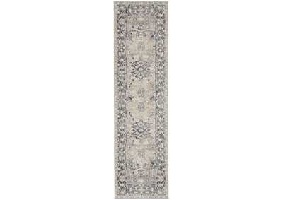 Image for kathy ireland Home Malta MAI05 Blue and Ivory 8' Runner Hallway Rug