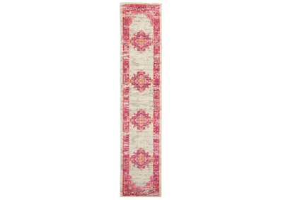 Image for Nourison Passion PSN03 Pink and White 10' Runner Hallway Rug