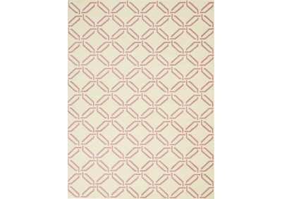 Image for Nourison Jubilant JUB17 White and Pink 4'x6' Mid-century Area Rug