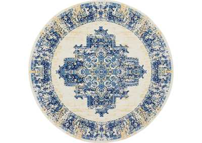 Image for Nourison Grafix GRF14 White and Blue 8' Round Large Rug