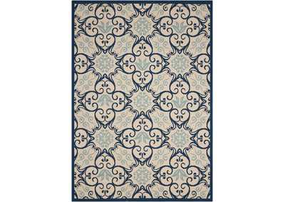 Image for Nourison Caribbean CRB02 Dark Blue and White 3'x4' Area Rug